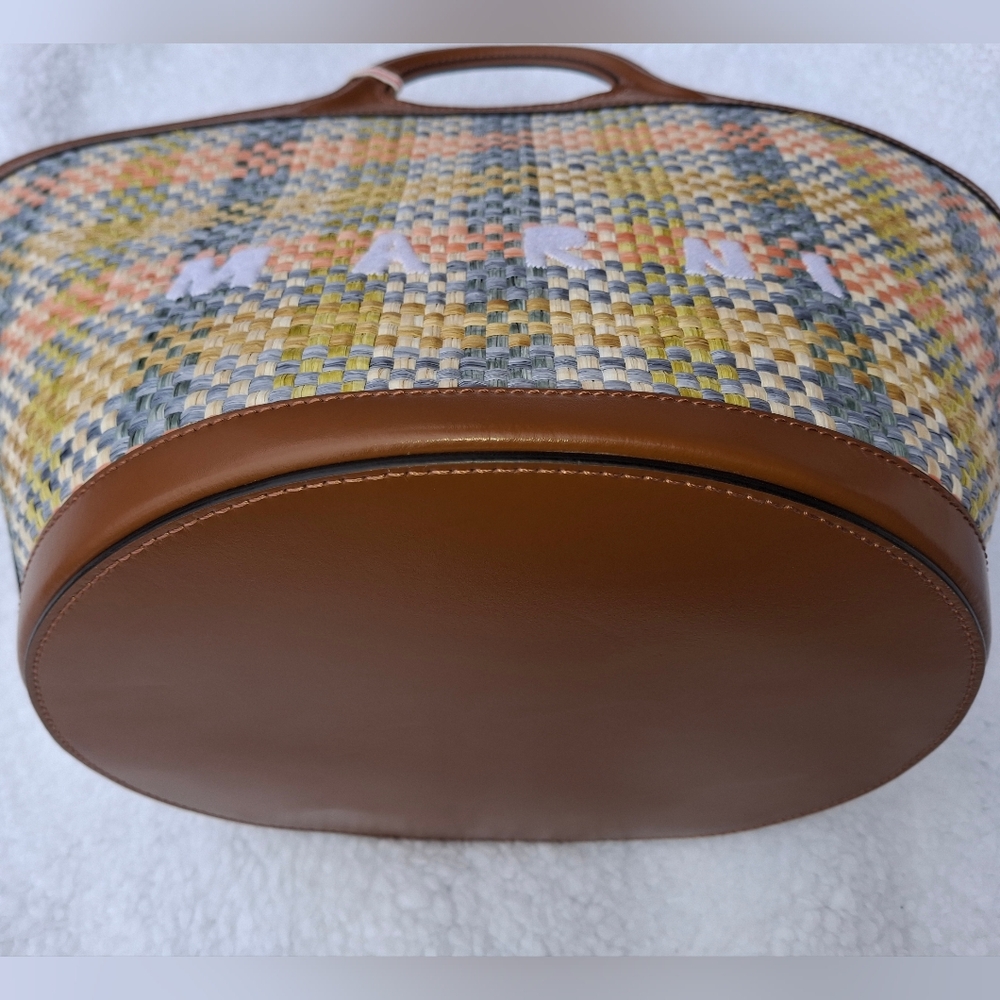 Marni NWT Tropicalia Multicolor Lemon Apricot Moca Woven Bag - Picture 11 of 16